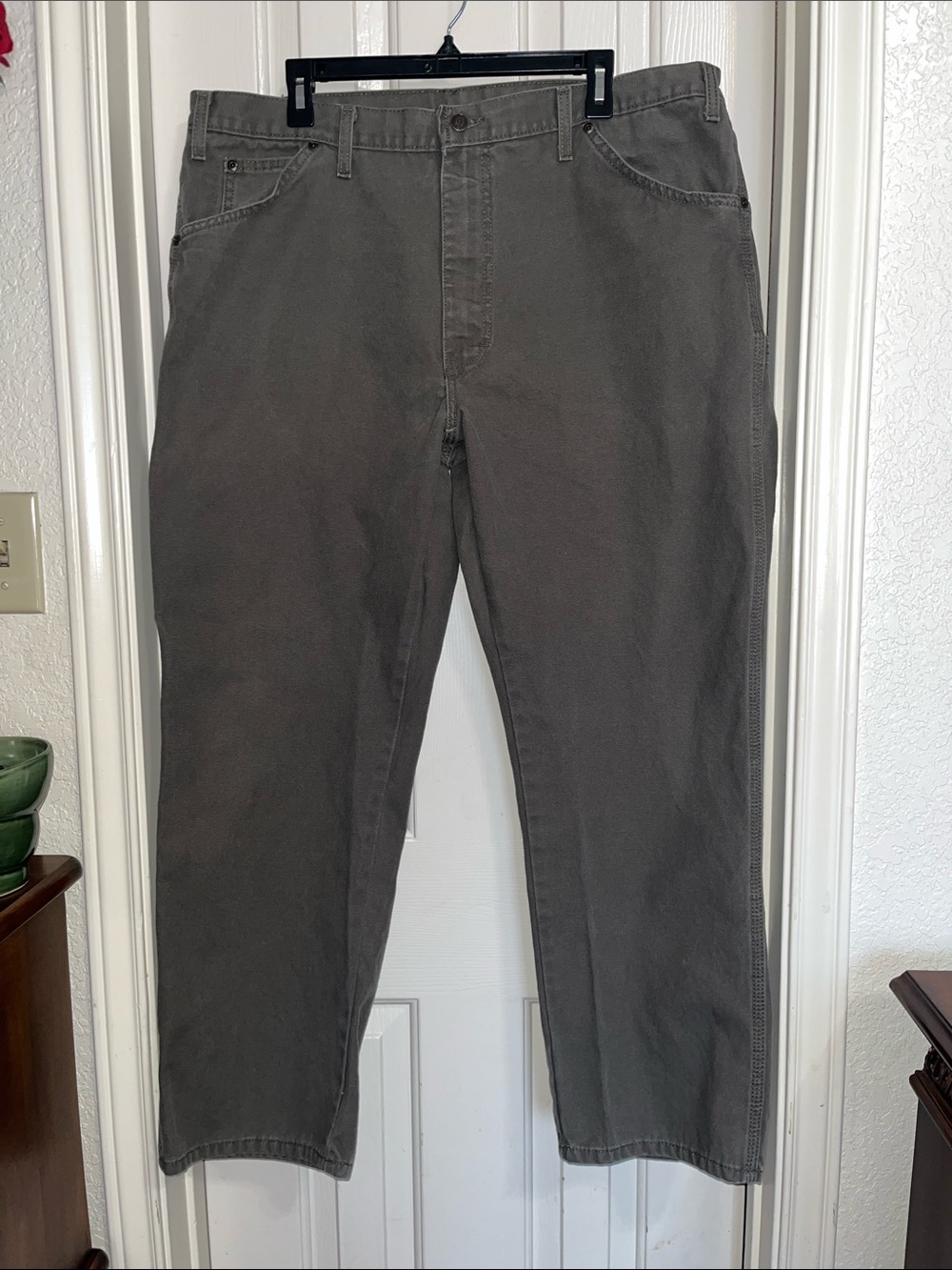 Dickies Men's Classic Straight Fit Jeans - Charcoal olive 40 x 30